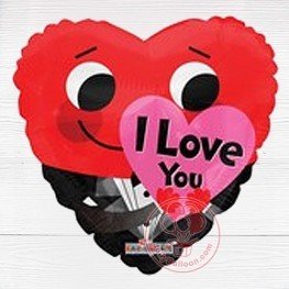 I Love You Red Smiley Foil Balloon