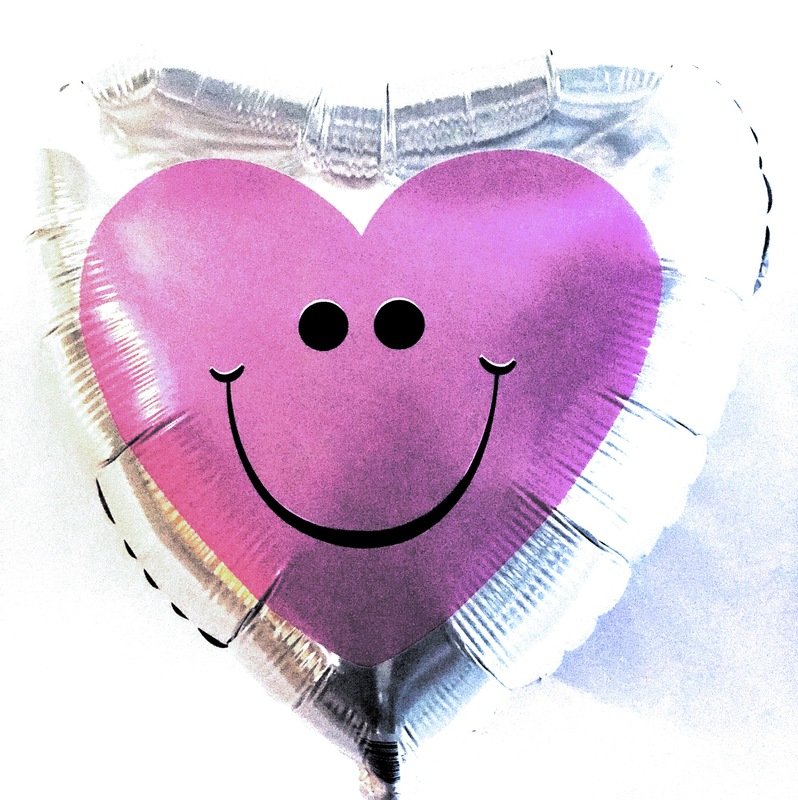 Pink Smiley Heart Foil Balloon