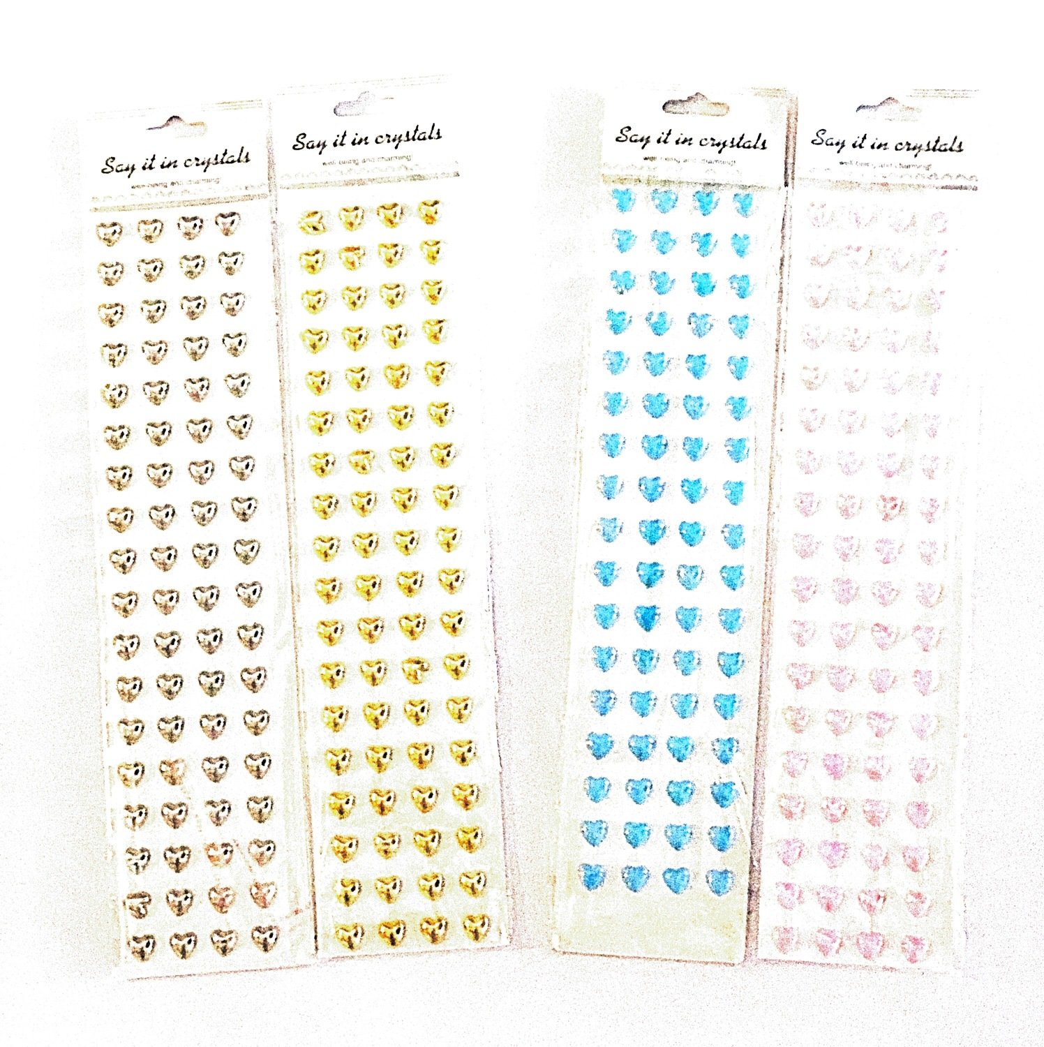 Stickers Crystal Hearts /1Pc