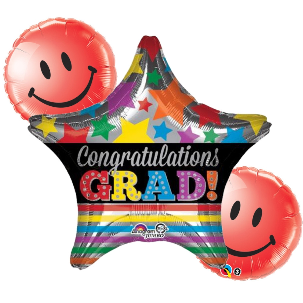 Congratulations Grad Star JUMBO Supershape Foil Balloon 