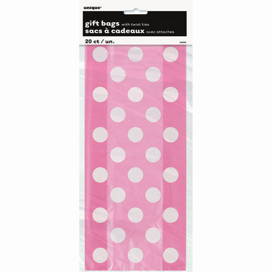 Lovely Pink Dot Cello Bags /20Pcs