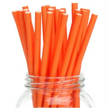 Orange Paper Straws /25Pcs