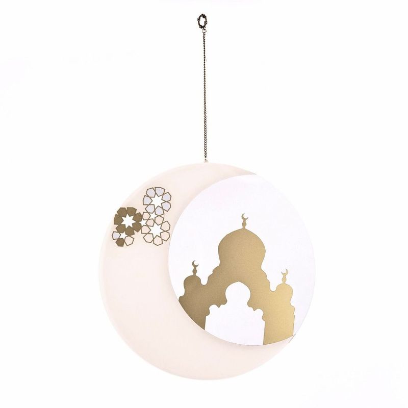 Nawwartouna Large Crescent & Mosque Acrylic Hanging Decoration Nawwartouna Large Crescent & Mosque Acrylic Hanging Decoration