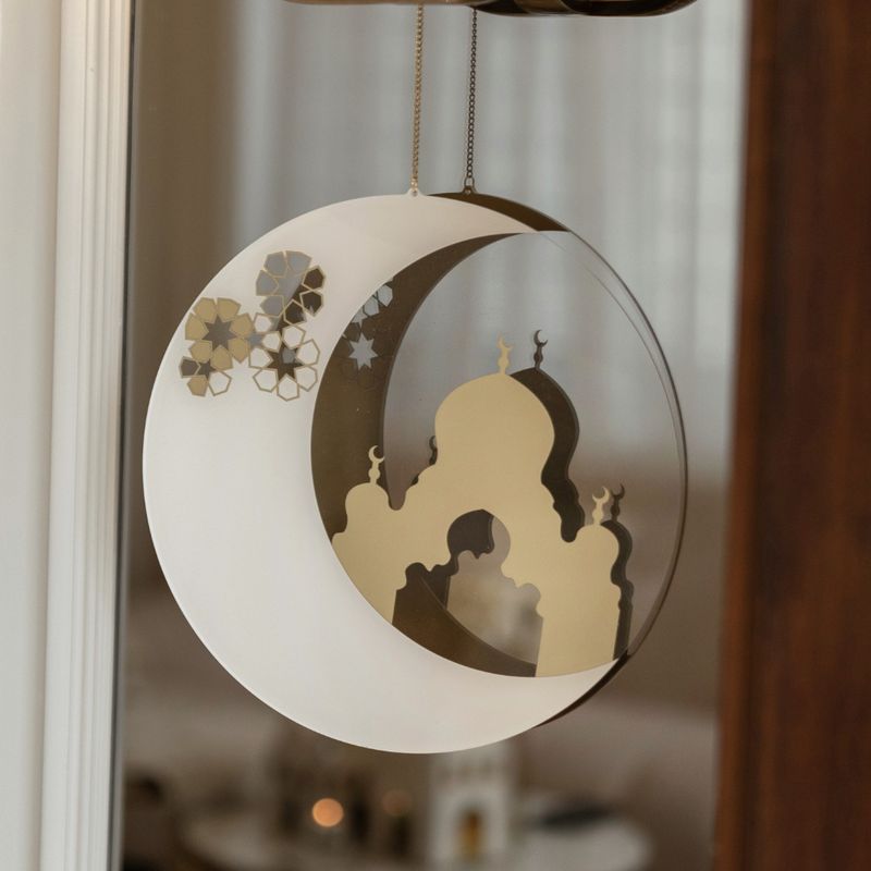 Nawwartouna Large Crescent & Mosque Acrylic Hanging Decoration
