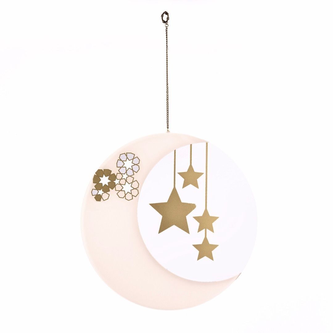 Nawwartouna Large Crescent &amp; Stars Acrylic Hanging Decoration