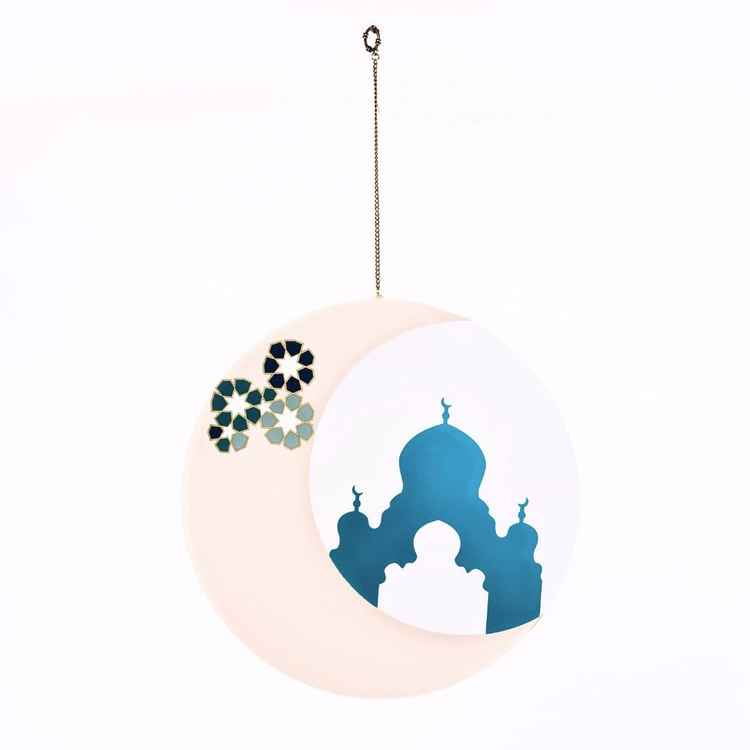 Al Bahja Large Crescent &amp; Mosque Acrylic Hanging Decoration