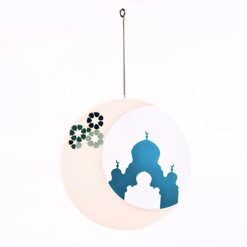 Al Bahja Large Crescent & Mosque Acrylic Hanging Decoration Al Bahja Large Crescent & Mosque Acrylic Hanging Decoration