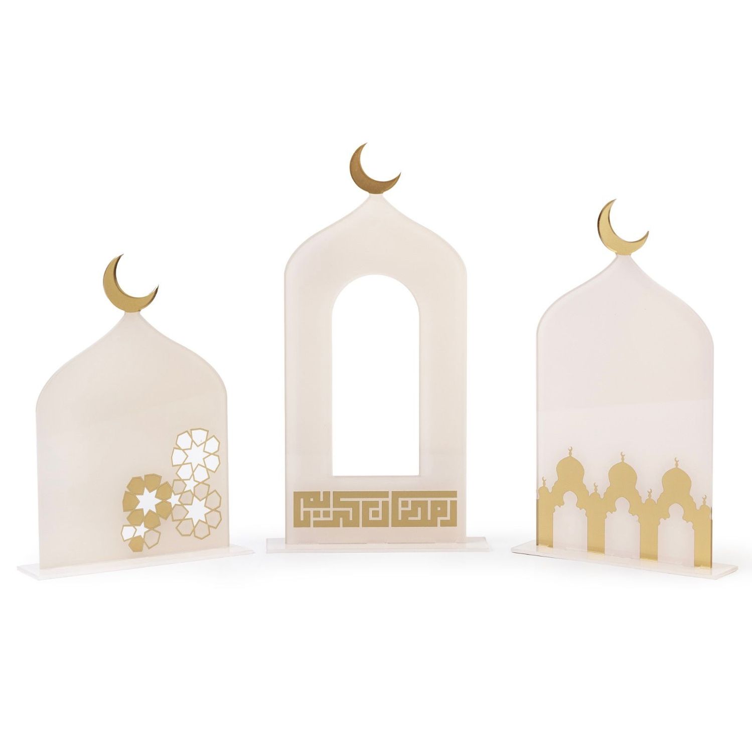 Nawwartouna Set Of 3 Mosques Acrylic Stands Nawwartouna Set Of 3 Mosques Acrylic Stands