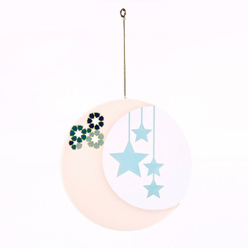 Al Bahja Large Crescent & Stars Acrylic Hanging Decoration Al Bahja Large Crescent & Stars Acrylic Hanging Decoration