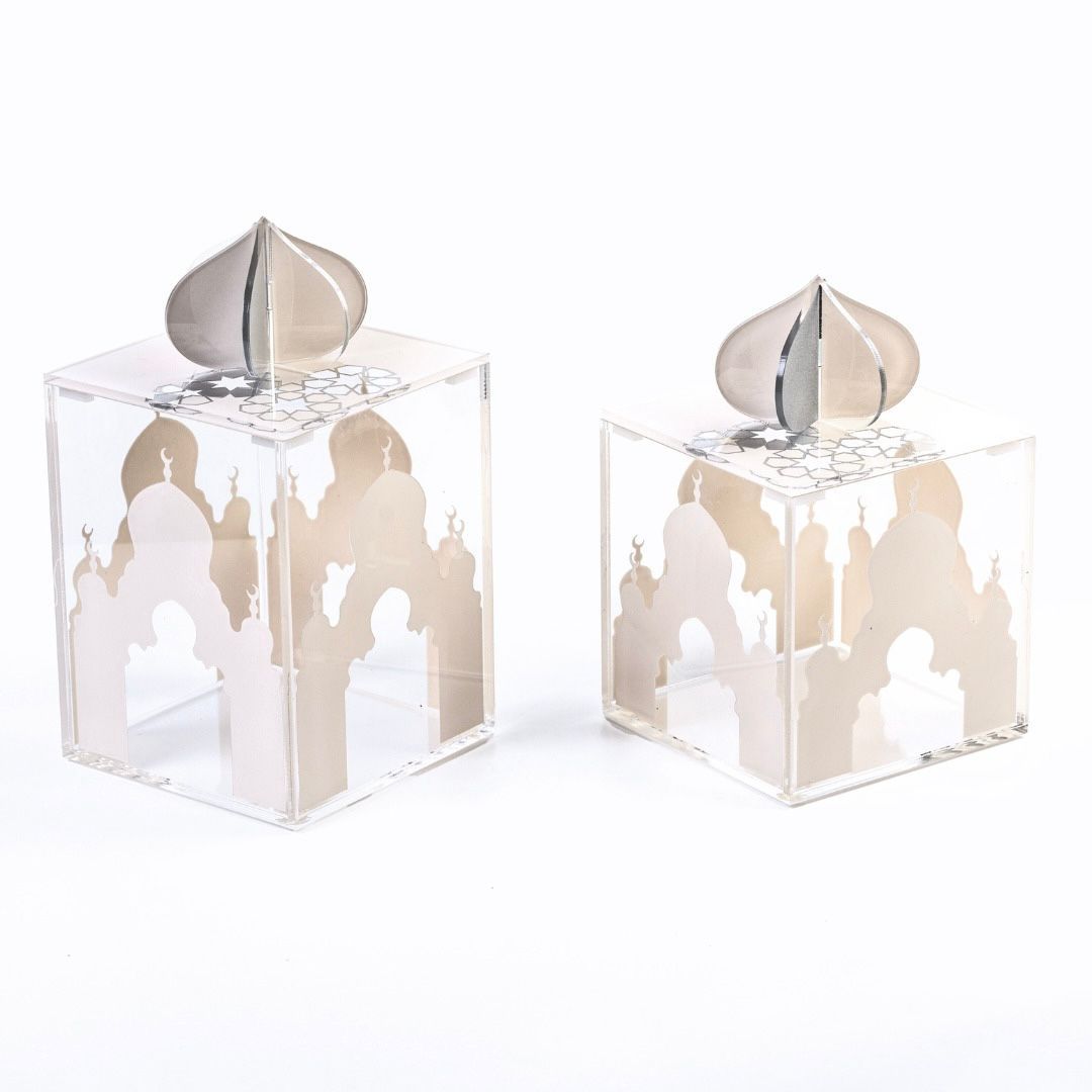 Jam3etna Arabesque Set of 2 Square Acrylic Boxes