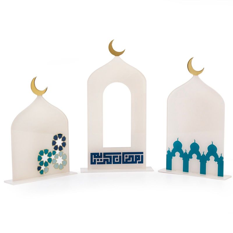 Al Bahja Set Of 3 Mosques Acrylic Stands Al Bahja Set Of 3 Mosques Acrylic Stands