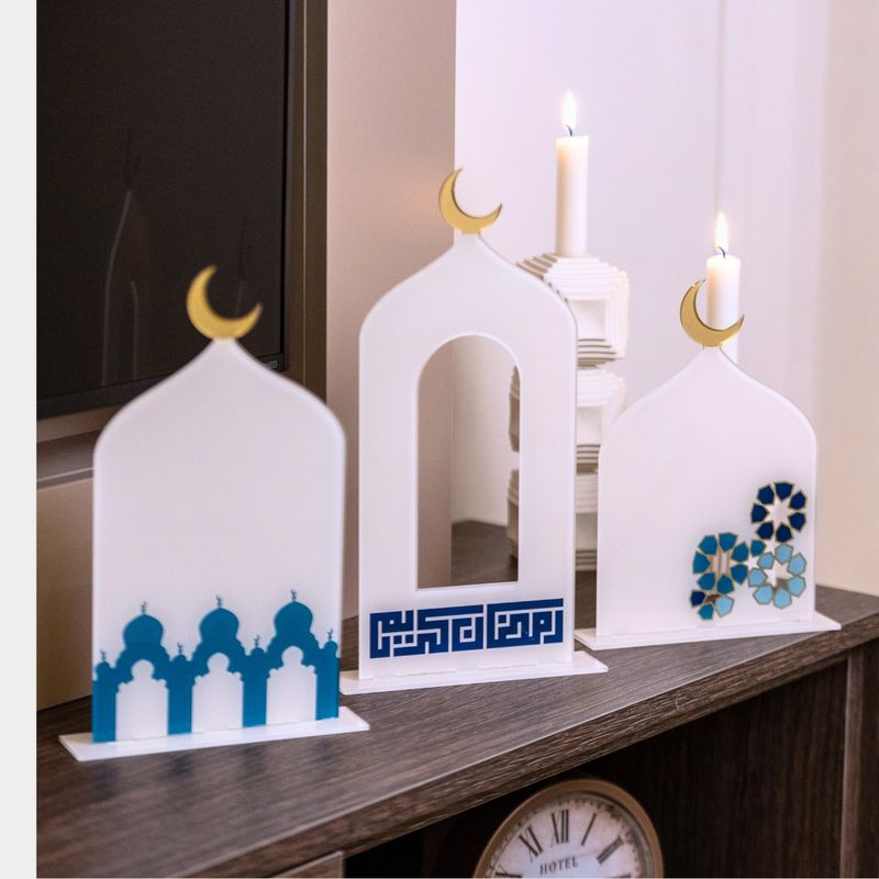 Al Bahja Set Of 3 Mosques Acrylic Stands