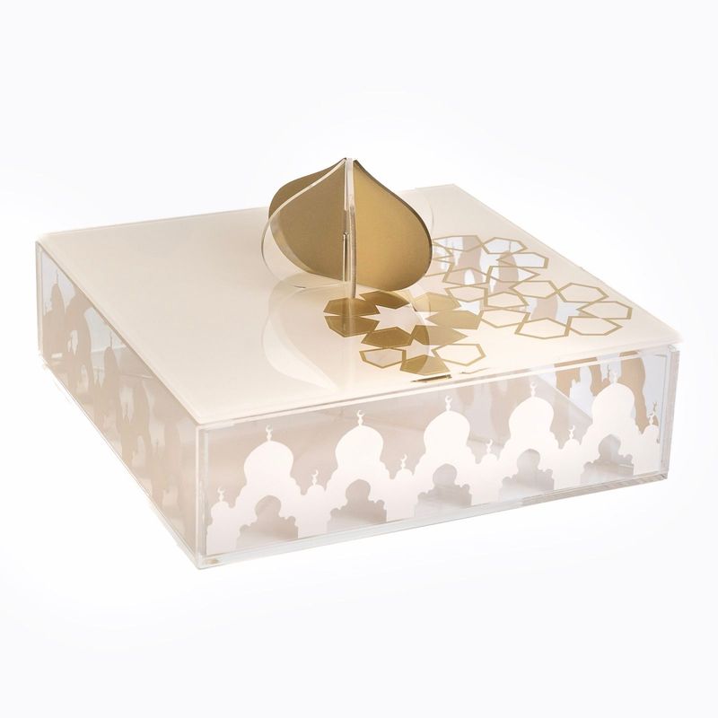 Nawwartouna Arabesque Square Acrylic Box Nawwartouna Arabesque Square Acrylic Box