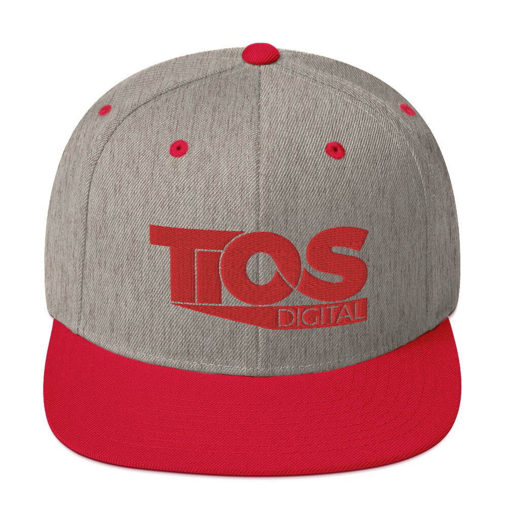 TiOS Grey/Red Trim Snapback Hat