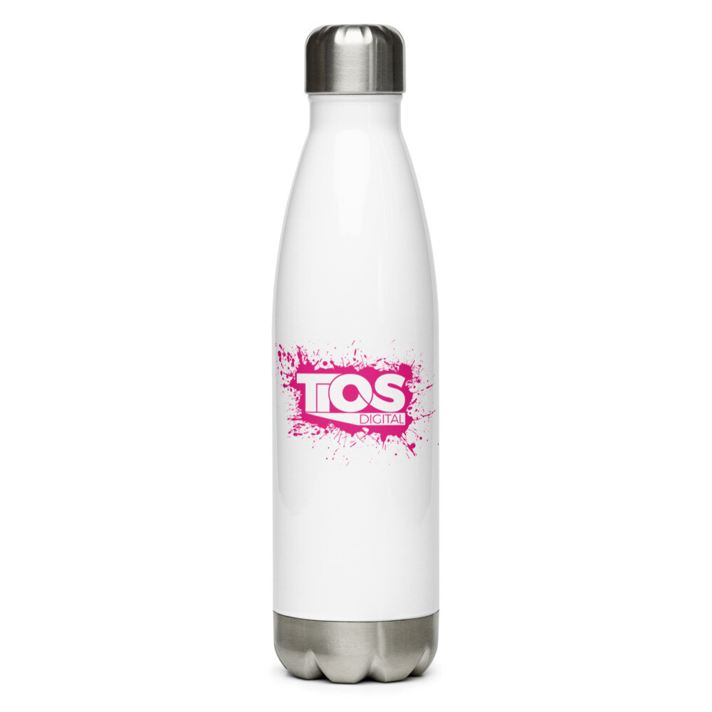 NEW TiOS Digital &quot;PAINTED&quot; (Pink Logo) Stainless Steel Water Bottle