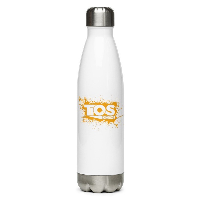 NEW TiOS Digital &quot;PAINTED&quot; (Orange Logo) Stainless Steel Water Bottle