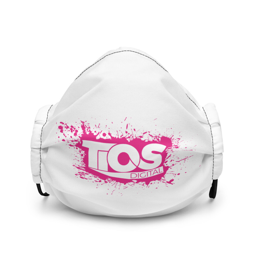 NEW TiOS Digital &quot;PAINTED&quot; (Pink Logo) Premium face mask