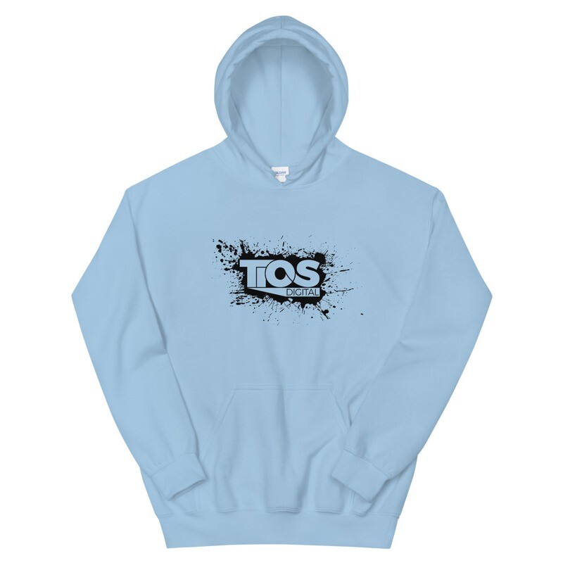 NEW TiOS Digital &quot;PAINTED&quot; (Black Logo) Unisex Hoodie, Color: Light Blue, Size: S