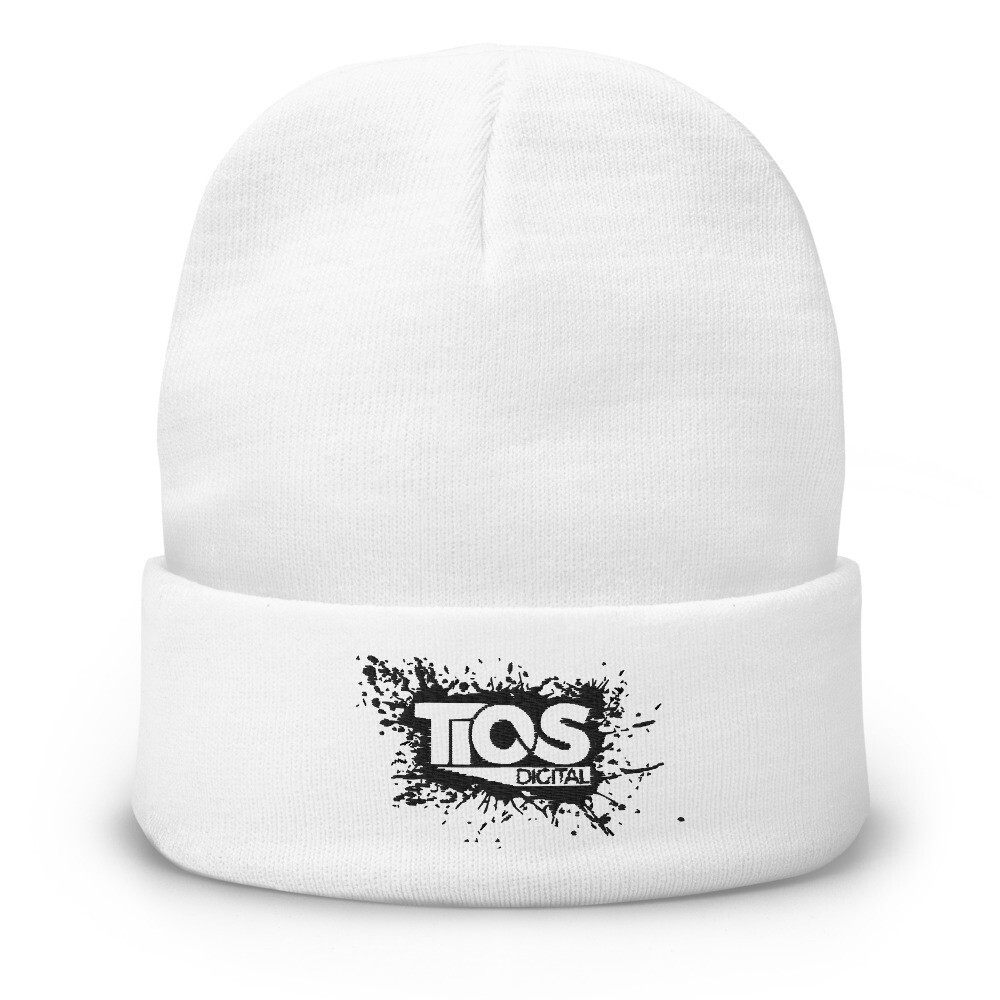 NEW TiOS Digital &quot;PAINTED&quot; (Black Logo) Embroidered Beanie