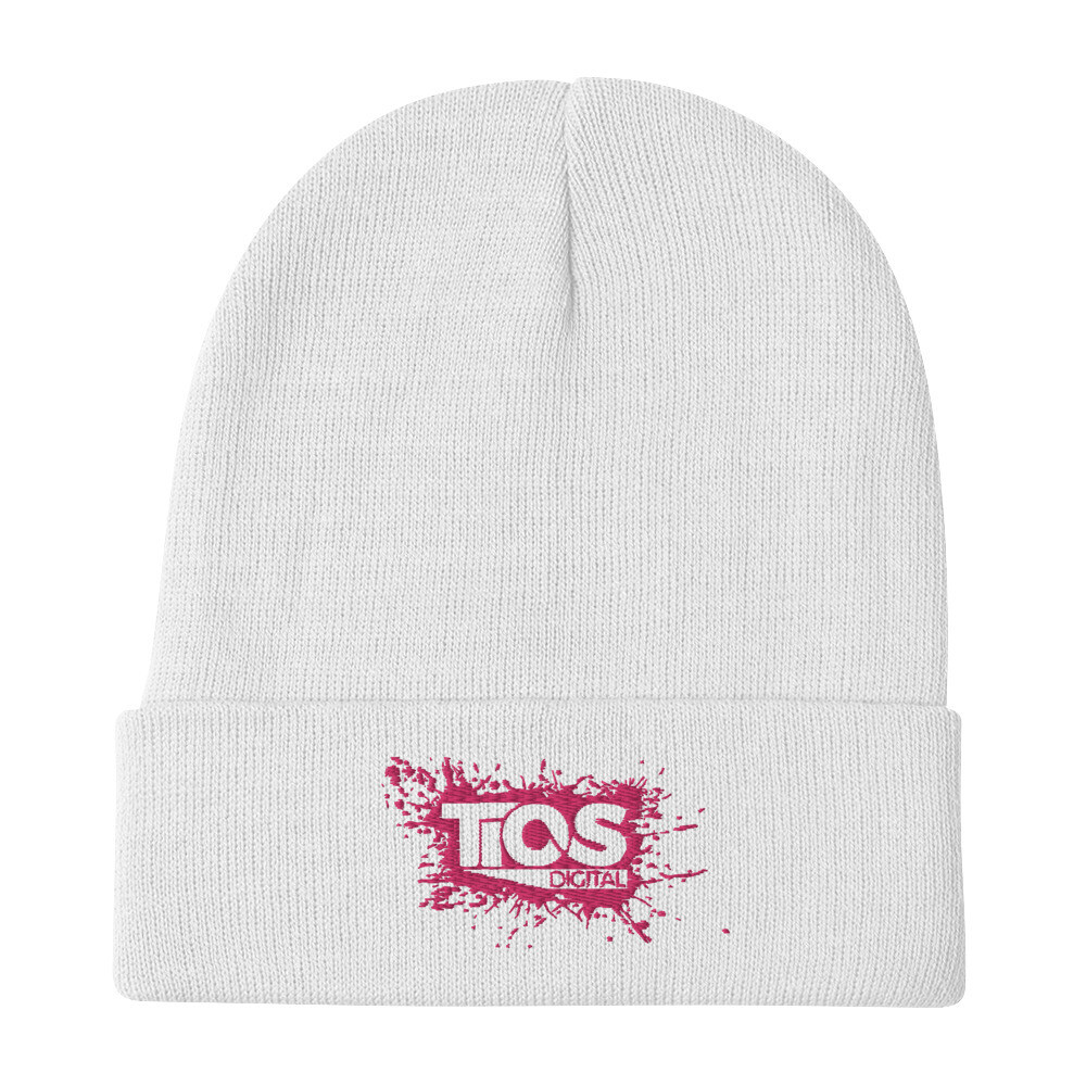 NEW TiOS Digital &quot;PAINTED&quot; (Pink Logo) Embroidered Beanie