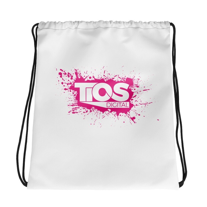 NEW TiOS Digital &quot;PAINTED&quot; (Pink Logo) Drawstring bag