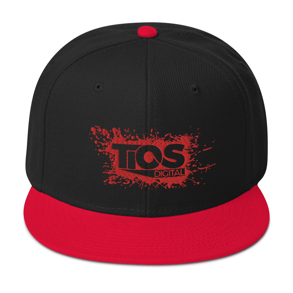 NEW TiOS Digital &quot;PAINTED&quot; Snapback Hat (Red Stitch/Trim)