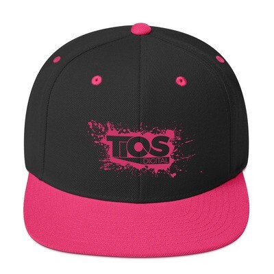 NEW TiOS Digital &quot;PAINTED&quot; Snapback Hat (Pink Stitch/Trim)