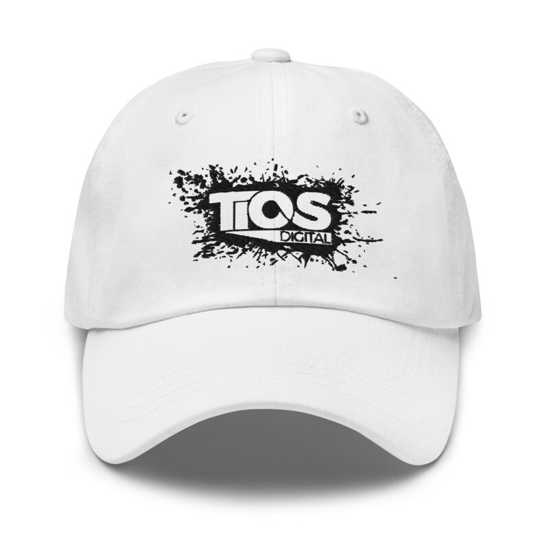 NEW TiOS Digital &quot;PAINTED&quot; Baseball Cap (White, Black Logo)