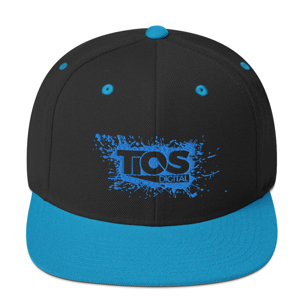 NEW TiOS Digital &quot;PAINTED&quot; Snapback Hat (Blue Stitch/Trim)