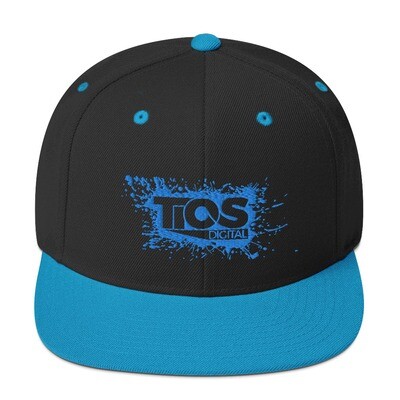 NEW TiOS Digital &quot;PAINTED&quot; Snapback Hat (Blue Stitch/Trim)