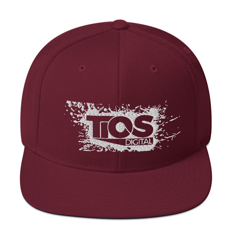 NEW TiOS Digital &quot;PAINTED&quot; Snapback Hat (Maroon)