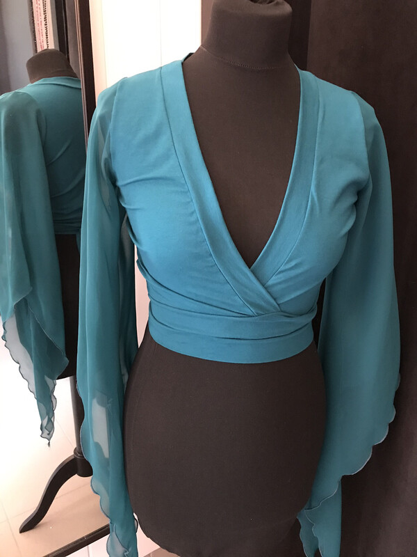 Top Cache Coeur met Chiffon Mouw