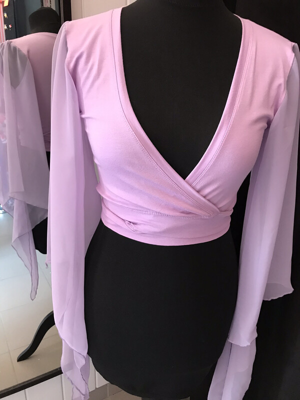 Top Cache Coeur met Chiffon Mouw