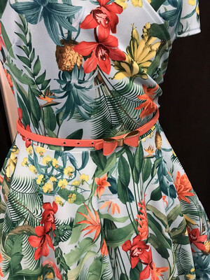 Tropical flowers blauw