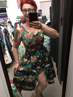 Playsuit Hibiscus petrol