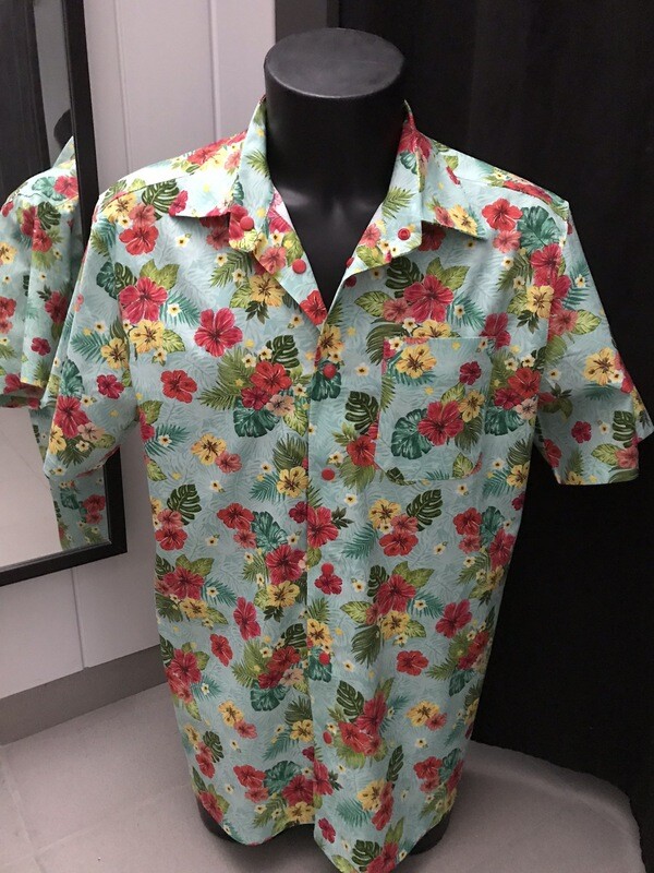 Men's shirt Hibiscus 🌺 mint green