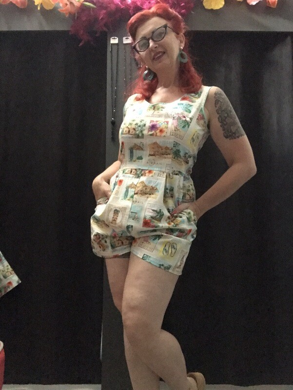 Playsuit Stamps Beige