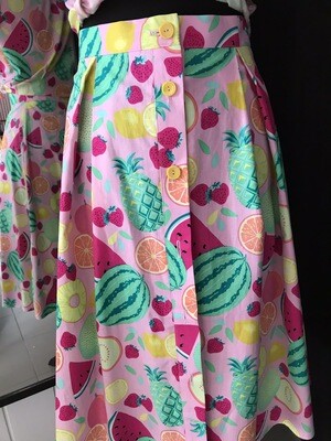 Button Skirt Fruits 🍉 🍍🍋🍊🍓pink Button Skirt Fruits 🍉 🍍🍋🍊🍓pink