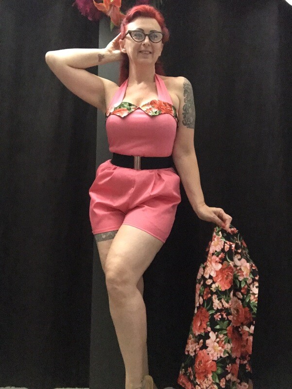 Playsuit Roses coral