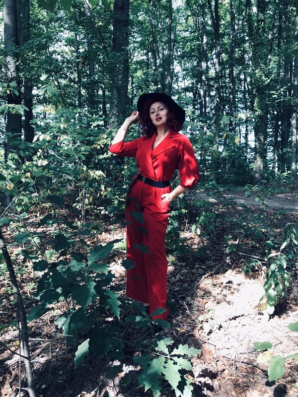 Jumpsuit Trenchcoat Red