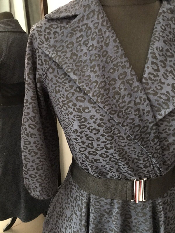 Blue Leopard Trenchcoat