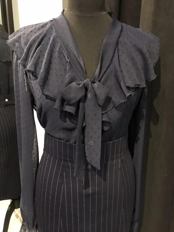 Polkadot Chiffon Dark Blue