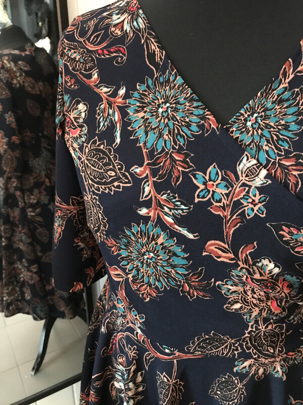 Dress Flower Scuba Crêpe Dark Blue