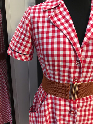 Gingham Dress Red