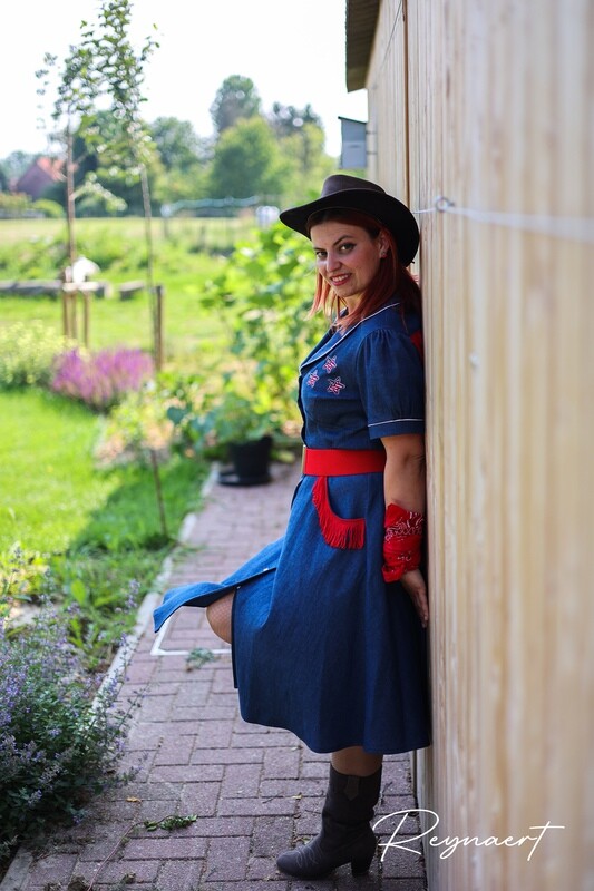 Denim Dress Red Frills