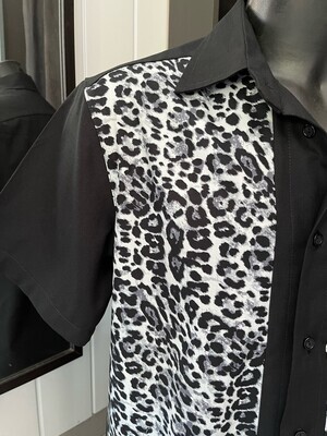 Men's shirt Leopard, Print: Grey