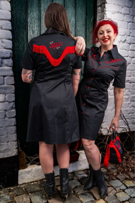 Western jurk - Zwart met Rode accenten ❤️‍🔥🤠