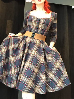 Tartan bruin/donkerblauw