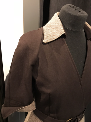 Bruine tweed jurk