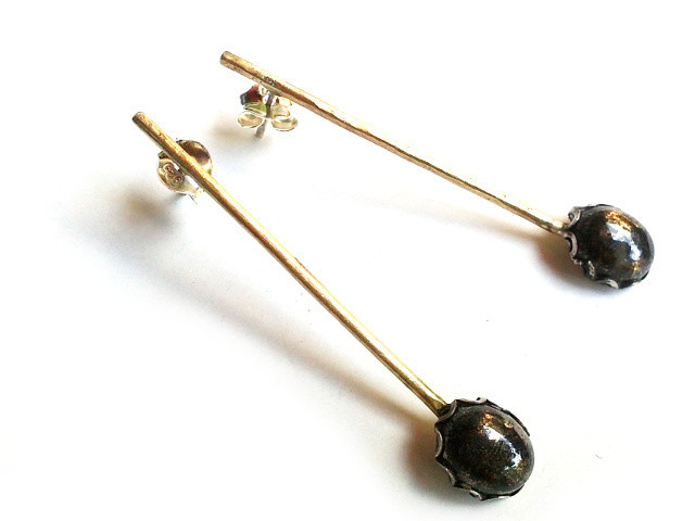 Pendientes péndulo con pirita